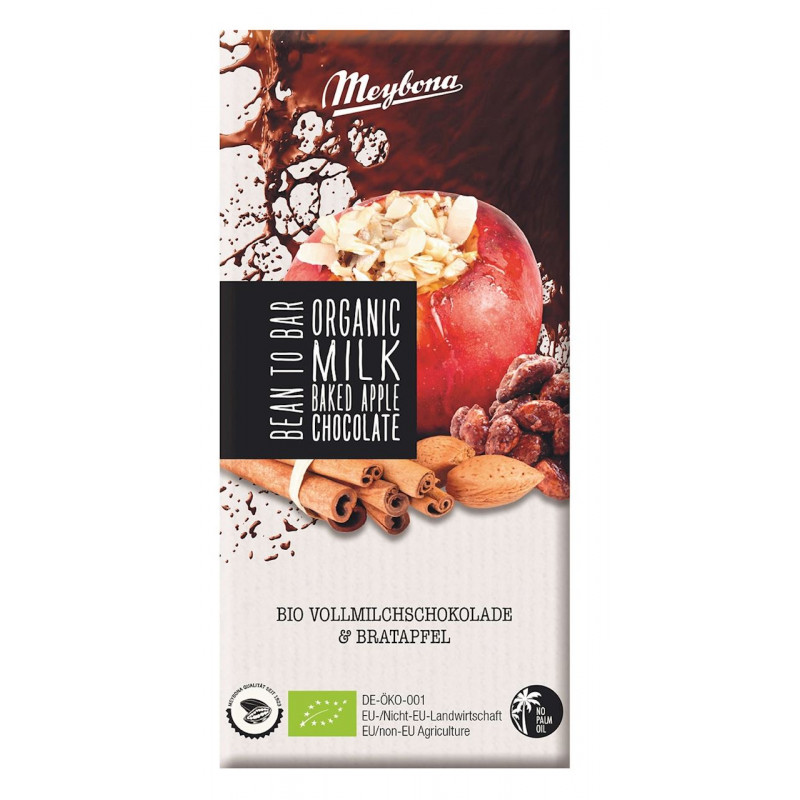 CZEKOLADA MLECZNA PIECZONE JABŁKO BIO 100 g - MEYBONA
