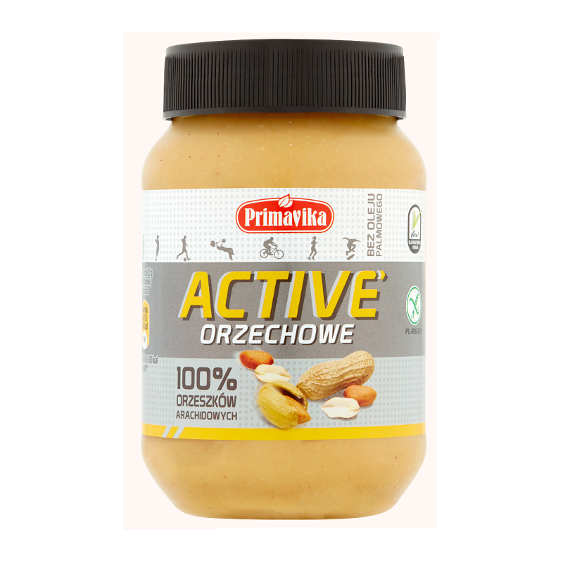 PASTA Z ORZESZKÓW ZIEMNYCH ACTIVE BEZGLUTENOWA 470 g - PRIMAVIKA