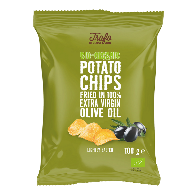 CHIPSY ZIEMNIACZANE SMAŻONE NA OLIWIE Z OLIWEK BIO 100 g - TRAFO