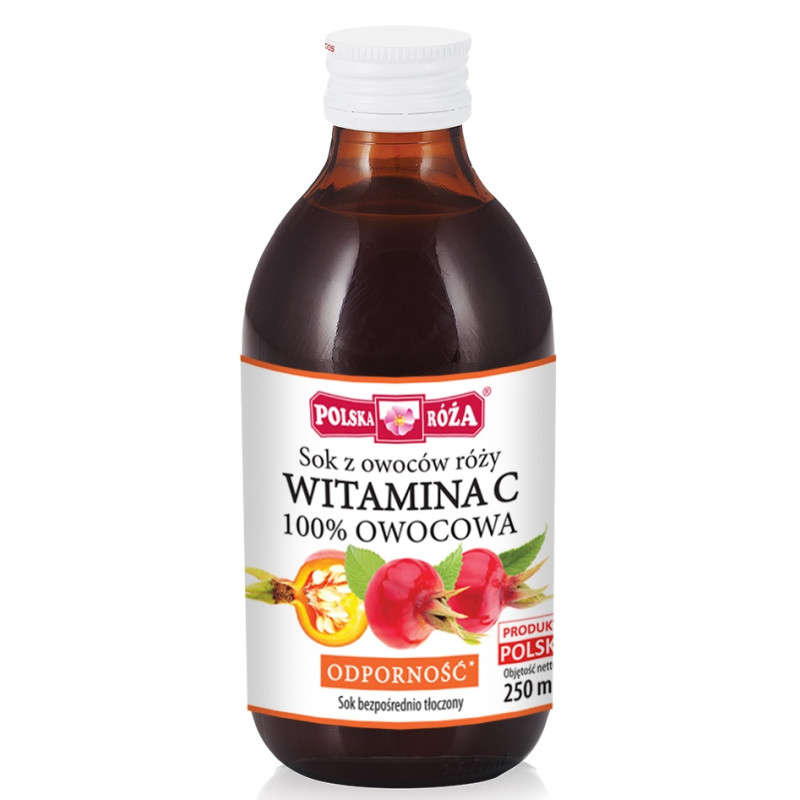 SOK Z RÓŻY NFC (NATURALNA WITAMINA C) 250 ml - POLSKA RÓŻA