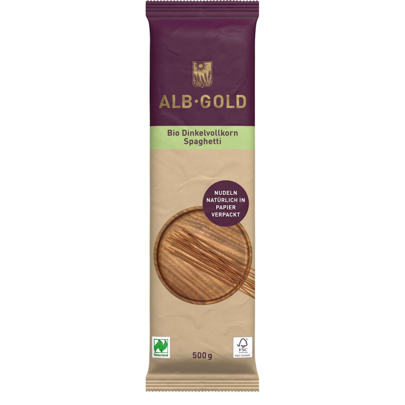 MAKARON (ORKISZOWY RAZOWY) SPAGHETTI BIO 500 g - ALB-GOLD