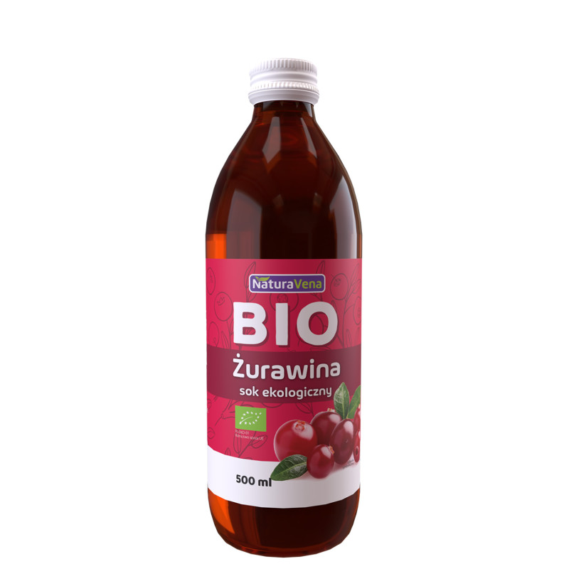 SOK Z ŻURAWINY 100 % BIO 500 ml - NATURAVENA