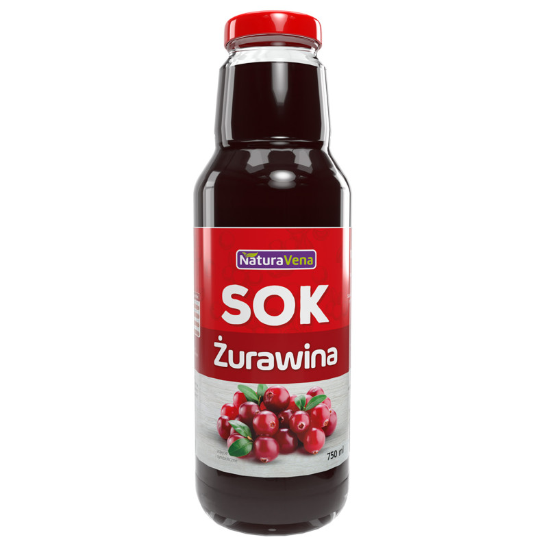 SOK Z ŻURAWINY 100 % 750 ml - NATURAVENA