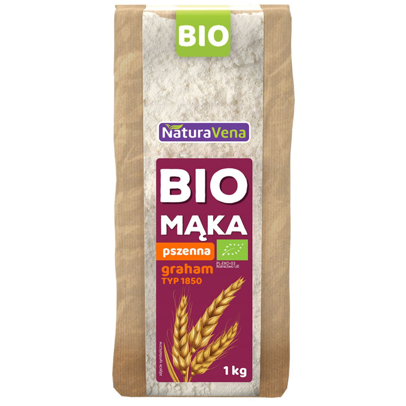 MĄKA PSZENNA GRAHAM TYP 1850 BIO 1 kg - NATURAVENA