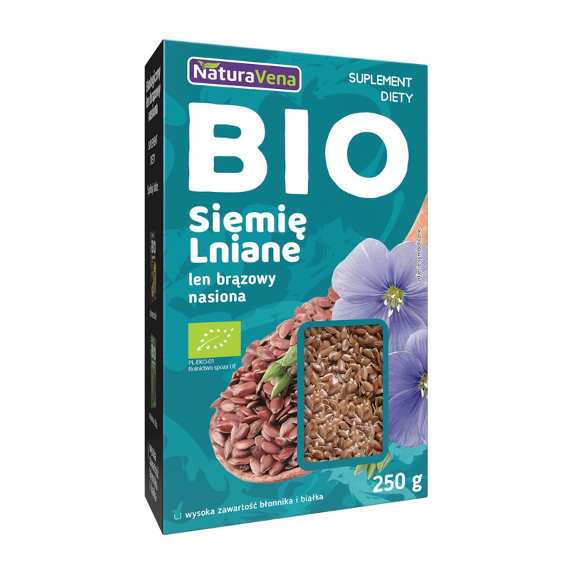 LEN BRĄZOWY BIO 250 g - NATURAVENA