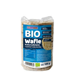 WAFLE KUKURYDZIANE PEŁNOZIARNISTE Z QUINOA I SOLĄ MORSKĄ BIO 100 g - NATURAVENA