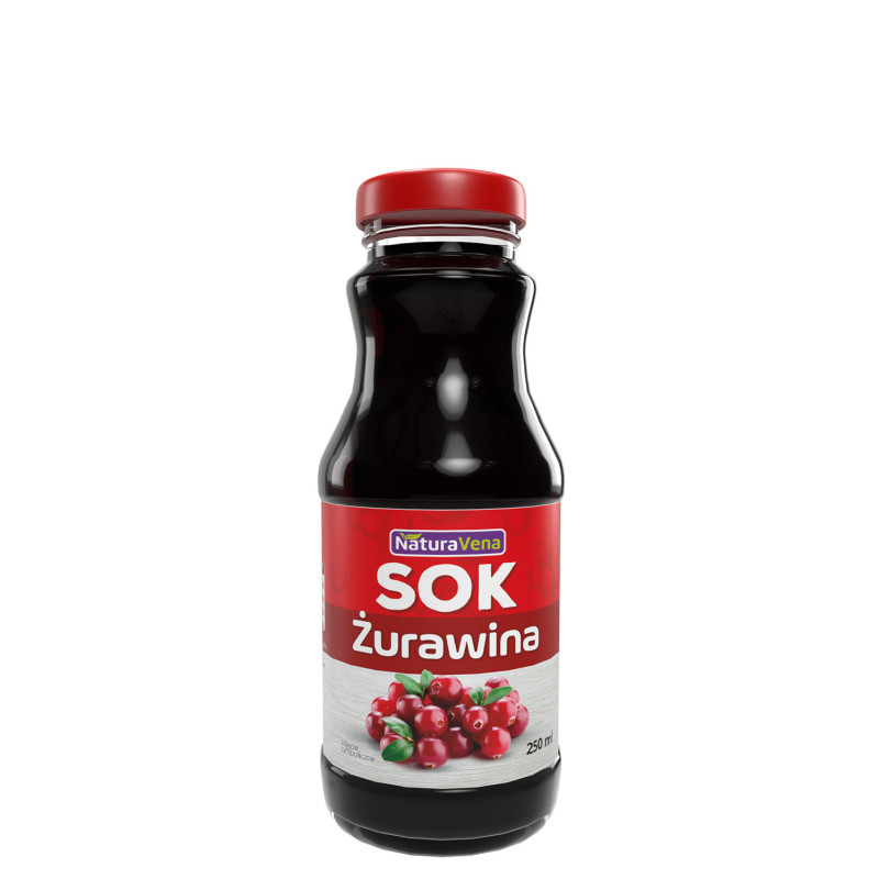SOK Z ŻURAWINY 100 % 250 ml - NATURAVENA