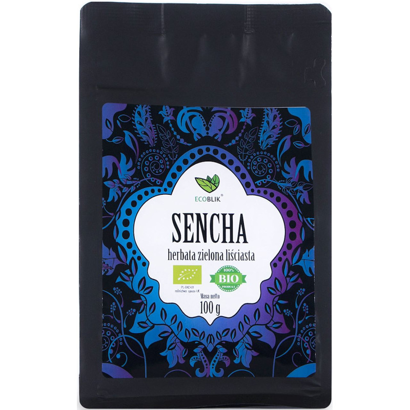 HERBATA ZIELONA LIŚCIASTA SENCHA BIO 100 g – ECOBLIK