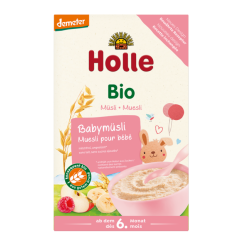 KASZKA ZBOŻOWA MUSLI MALINA - JABŁKO - BANAN BEZ DODATKU CUKRÓW OD 6 MIESIĄCA DEMETER BIO 250 g - HOLLE