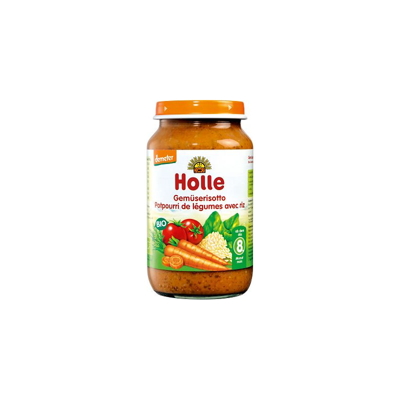 OBIADEK Z WARZYWAMI I RYŻEM PO 8 MIESIĄCU DEMETER BIO 220 g (SŁOIK) - HOLLE