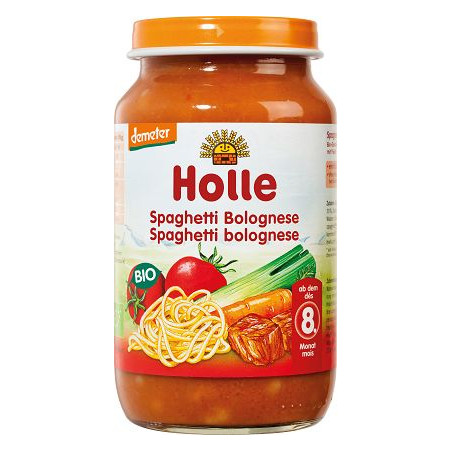 OBIADEK SPAGHETTI BEZ DODATKU CUKRÓW PO 8 MIESIĄCU DEMETER BIO 220 g (SŁOIK) - HOLLE