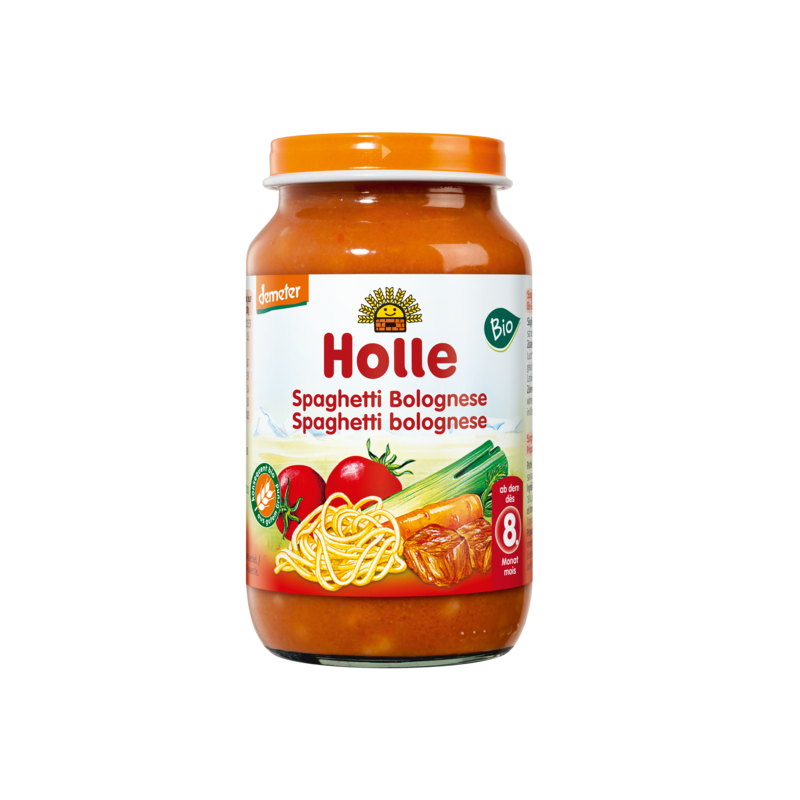 OBIADEK SPAGHETTI BEZ DODATKU CUKRÓW PO 8 MIESIĄCU DEMETER BIO 220 g (SŁOIK) - HOLLE