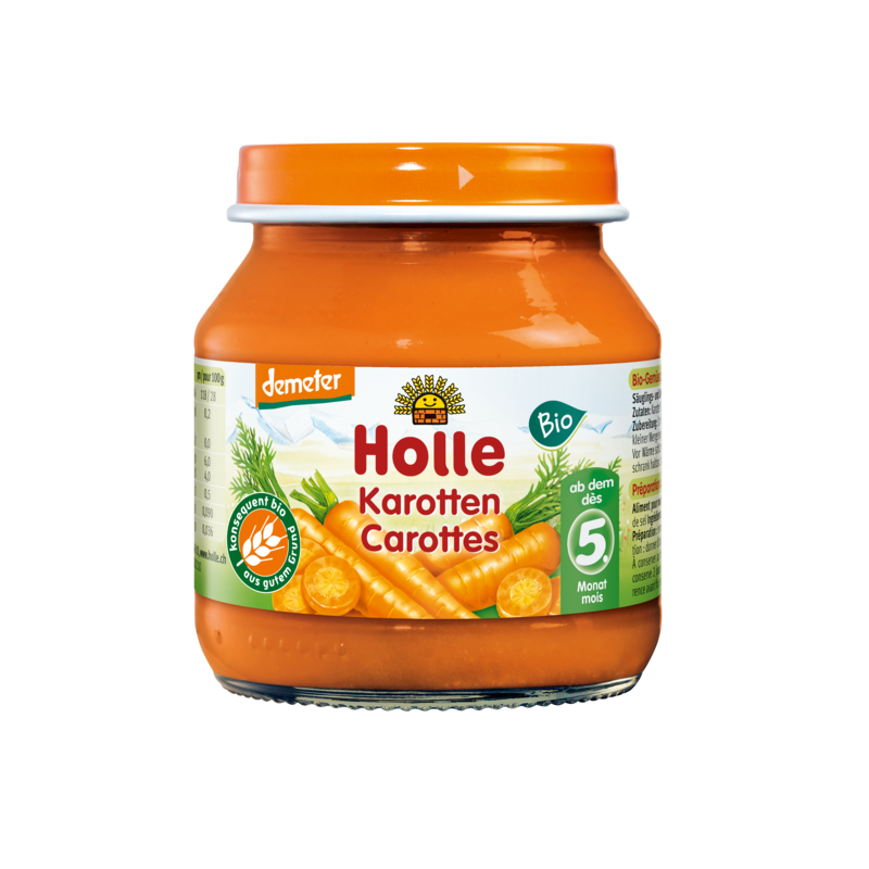 PUREE Z MARCHWI BEZ DODATKU CUKRÓW BEZGLUTENOWE PO 5 MIESIĄCU DEMETER BIO 125 g (SŁOIK) - HOLLE