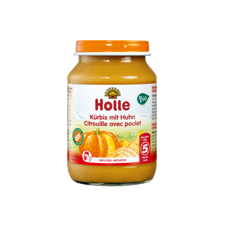 OBIADEK DYNIA Z KURCZAKIEM BEZ DODATKU CUKRÓW BEZGLUTENOWY OD 5 MIESIĄCA BIO 190 g (SŁOIK) - HOLLE