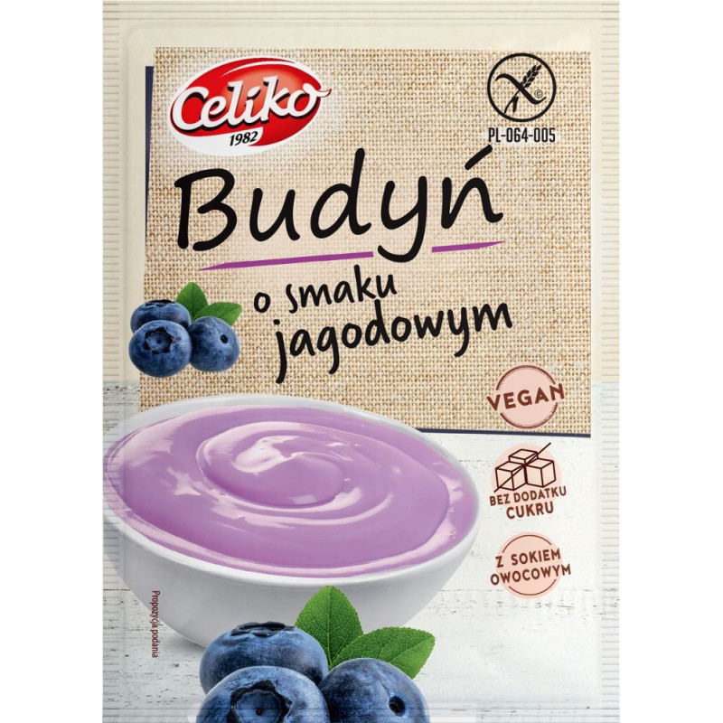BUDYŃ O SMAKU JAGODOWYM B/G 40G - CELIKO