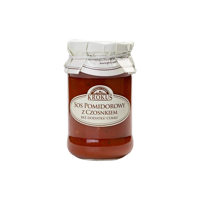 SOS POMIDOROWY Z CZOSNKIEM BEZ DODATKU CUKRÓW 340 g - KROKUS