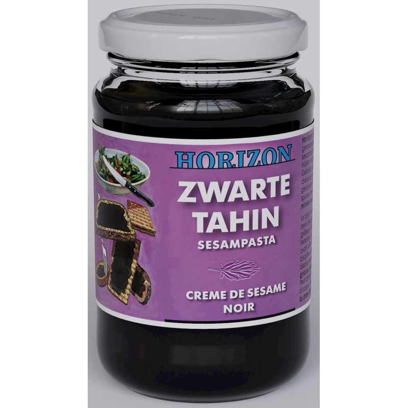 TAHINI CZARNE (PASTA SEZAMOWA Z CZARNEGO SEZAMU) BIO 350 g - HORIZON