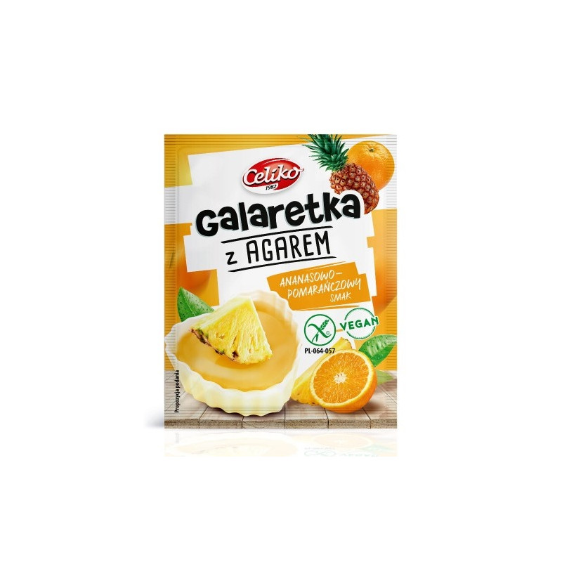 GALARETKA Z AGAREM ANANAS - POMARAŃCZA BEZGLUTENOWA 45 g - CELIKO
