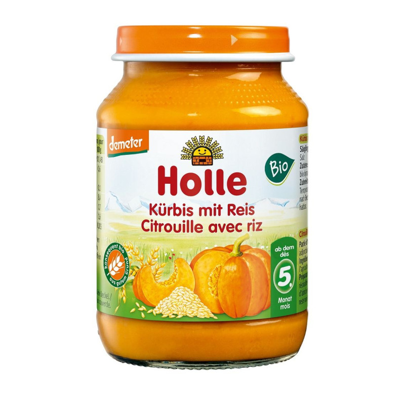 OBIADEK DYNIA - RYŻ BEZ DODATKU CUKRÓW BEZGLUTENOWY OD 5 MIESIĄCA DEMETER BIO 190 g (SŁOIK) - HOLLE