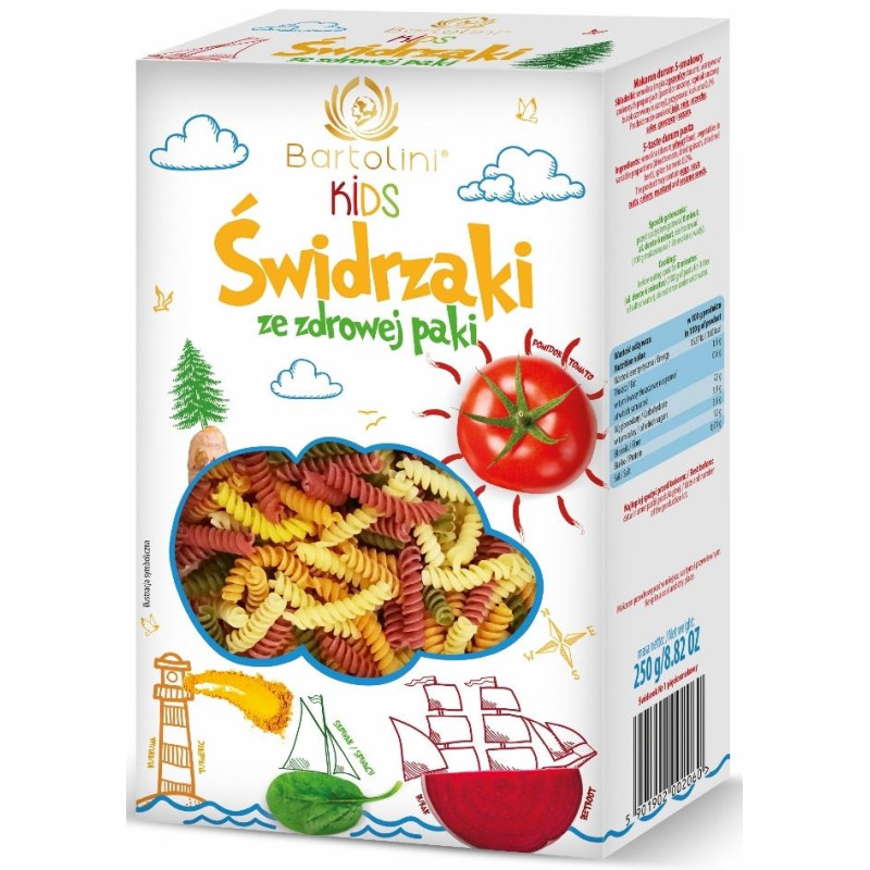 MAKARON (PSZENNY) 5-SMAKOWY DLA DZIECI ŚWIDRZAKI 250 g - BARTOLINI
