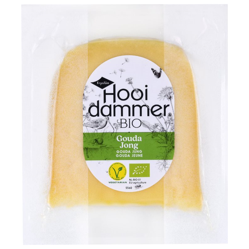 SER GOUDA YOUNG (KRÓTKO DOJRZEWAJĄCY) (50 % TŁUSZCZU W SUCHEJ MASIE) BIO 200 g - HOOIDAMMER