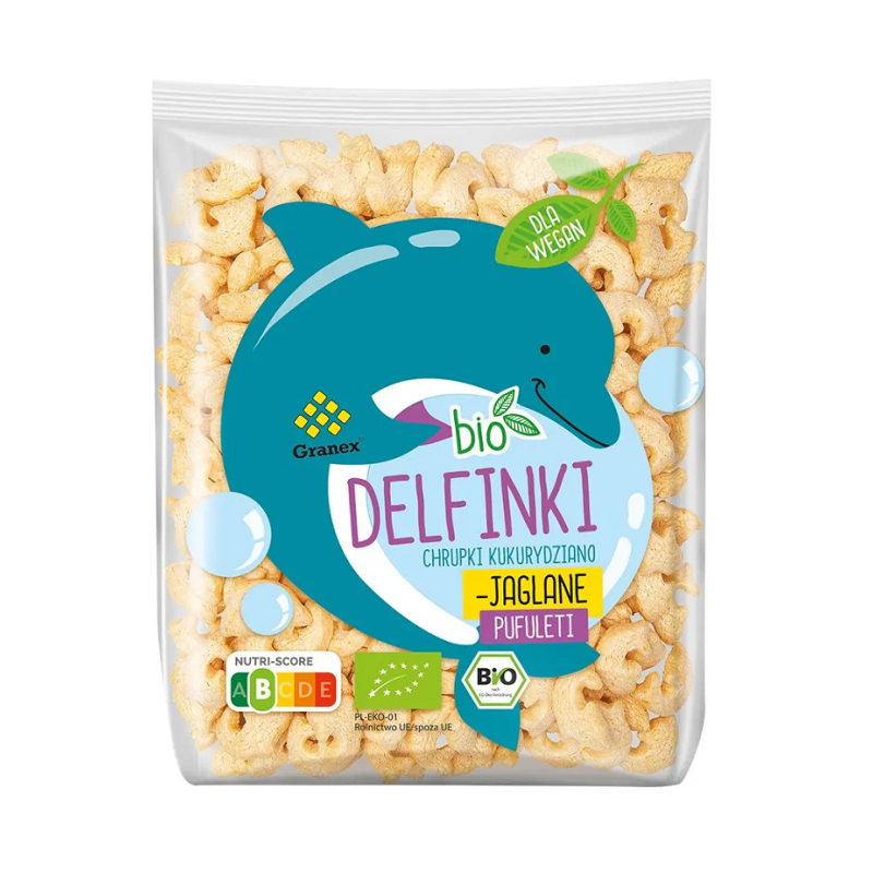 CHRUPKI KUKURYDZIANO - JAGLANE DELFINKI BIO 80 g - GRANEX