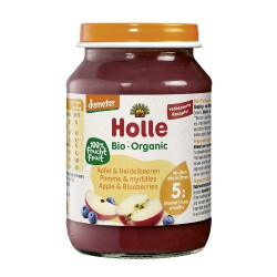 DESEREK JABŁKO - BORÓWKA BEZGLUTENOWY OD 5 MIESIĄCA DEMETER BIO 190 g (SŁOIK) - HOLLE