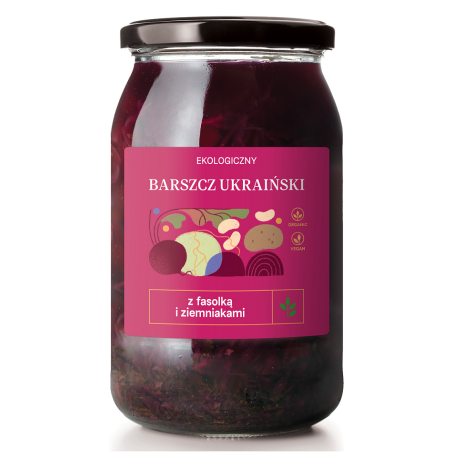 ZUPA BARSZCZ UKRAIŃSKI Z FASOLKĄ I ZIEMNIAKAMI BIO 900 ml - DELIKATNA by ZAKWASOWNIA