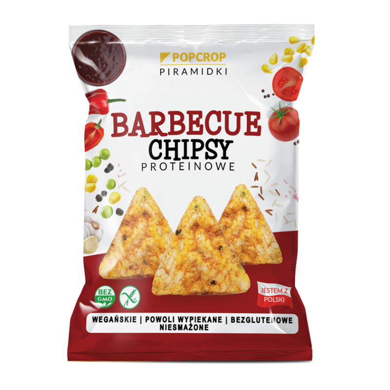 CHRUPKI PIRAMIDKI PROTEINOWE O SMAKU BARBECUE 60 g - POPCROP