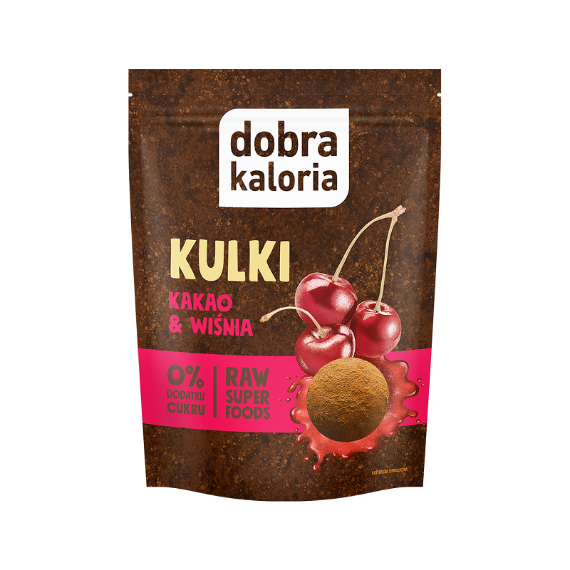 KULKI DAKTYLOWE KAKAO & WIŚNIA 0% DODATKU CUKRU 58 g - DOBRA KALORIA