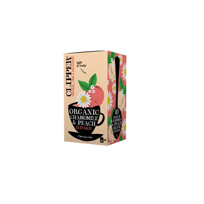 HERBATKA RUMIANKOWA O SMAKU BRZOSKWINIOWYM BIO (20 x 1,5 g) 30 g - CLIPPER