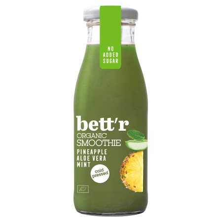 SMOOTHIE TŁOCZONE NA ZIMNO Z ANANASEM, ALOESEM I MIĘTĄ BIO 250 ml - SMART ORGANIC (BETT'R)