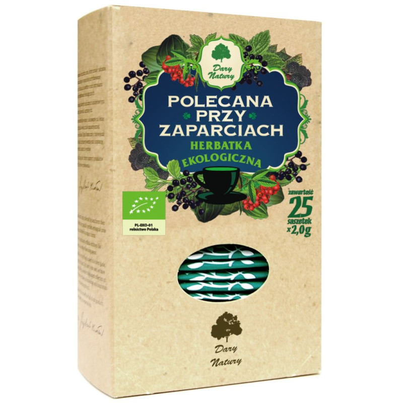 HERBATKA POLECANA PRZY ZAPARCIACH BIO (25 x 2 g) 50 g - DARY NATURY