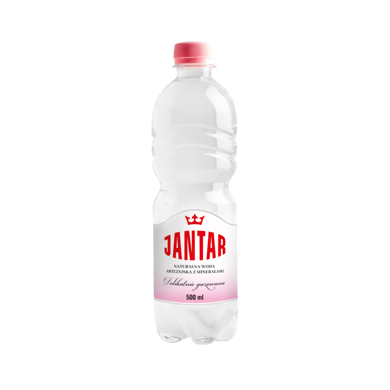 WODA ŹRÓDLANA ŚREDNIOZMINERALIZOWANA LEKKO GAZOWANA 500 ml - JANTAR
