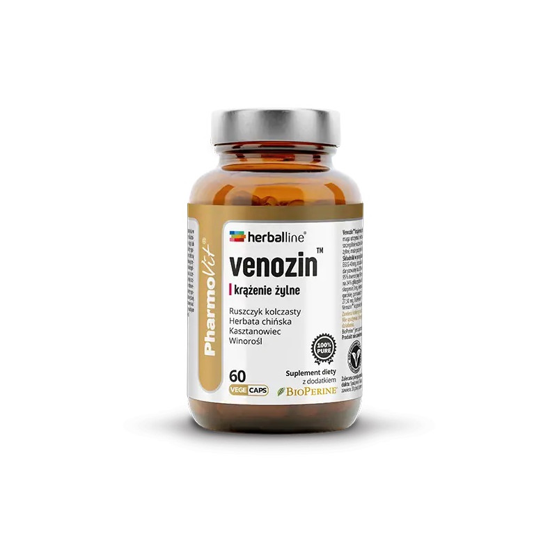 KAPSUŁKI NA KRĄŻENIE ŻYLNE (VENOZIN) BEZGLUTENOWE 60 szt. (29,49 g) - PHARMOVIT (HERBALLINE)