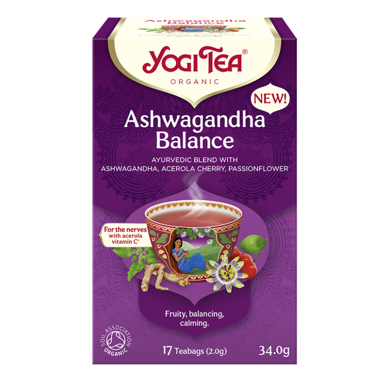 HERBATKA AJURWEDYJSKA RÓWNOWAGA Z ASHWAGANDHĄ (ASHWAGANDHA BALANCE) BIO (17 x 2 g) 34 g - YOGI TEA