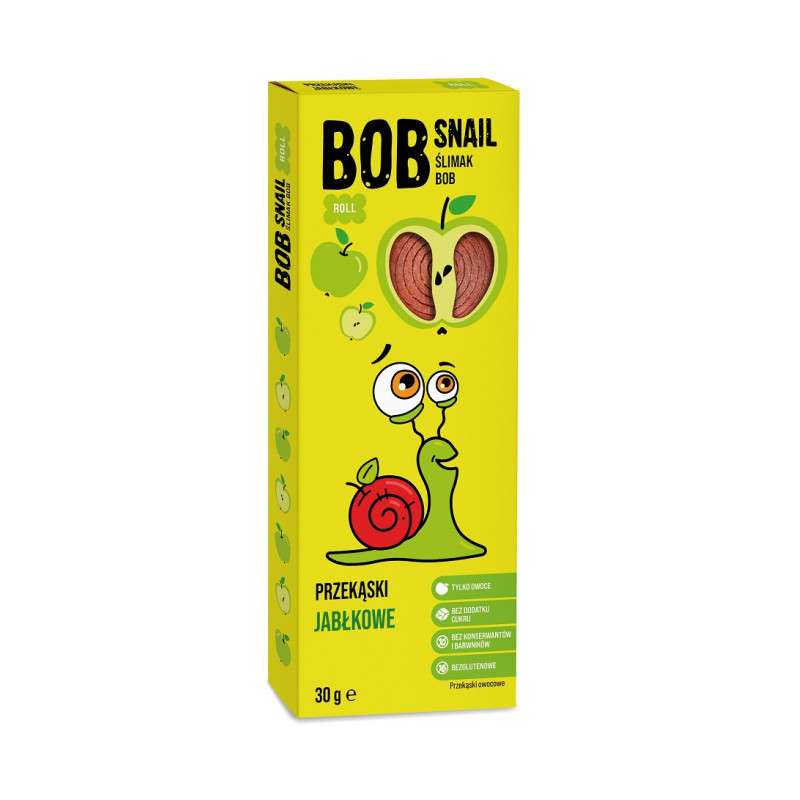 PRZEKĄSKA JABŁKOWA BEZ DODATKU CUKRU BEZGLUTENOWA 30 g - BOB SNAIL