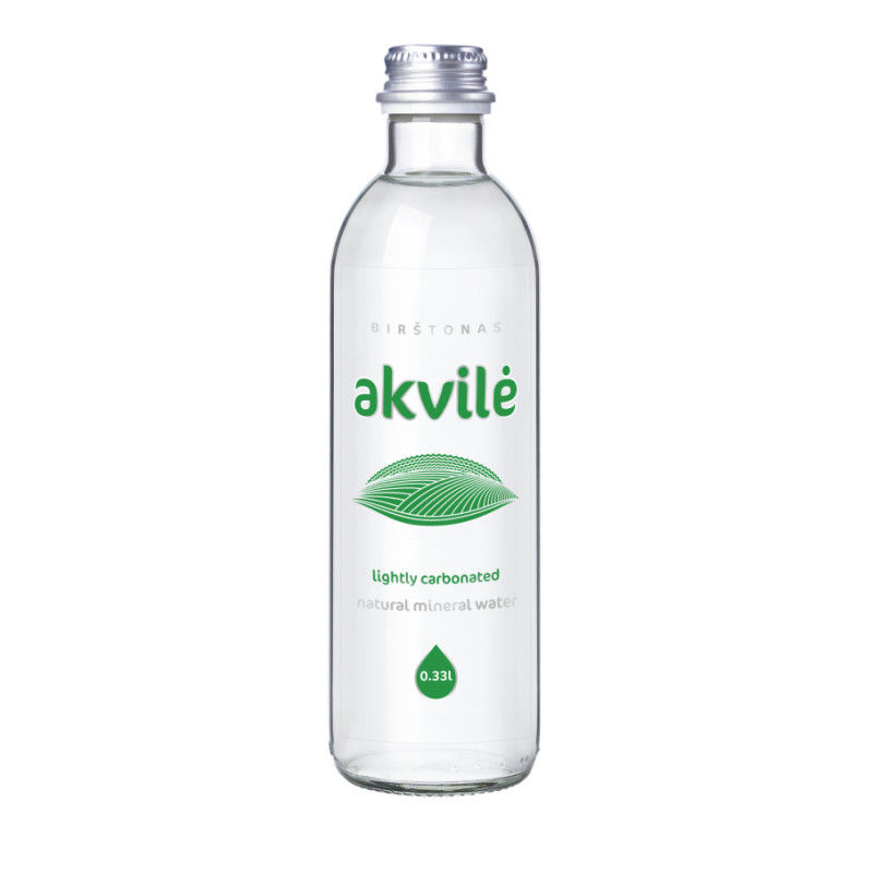 NATURALNA WODA MINERALNA LEKKO GAZOWANA 330 ml (SZKŁO) - AKVILE