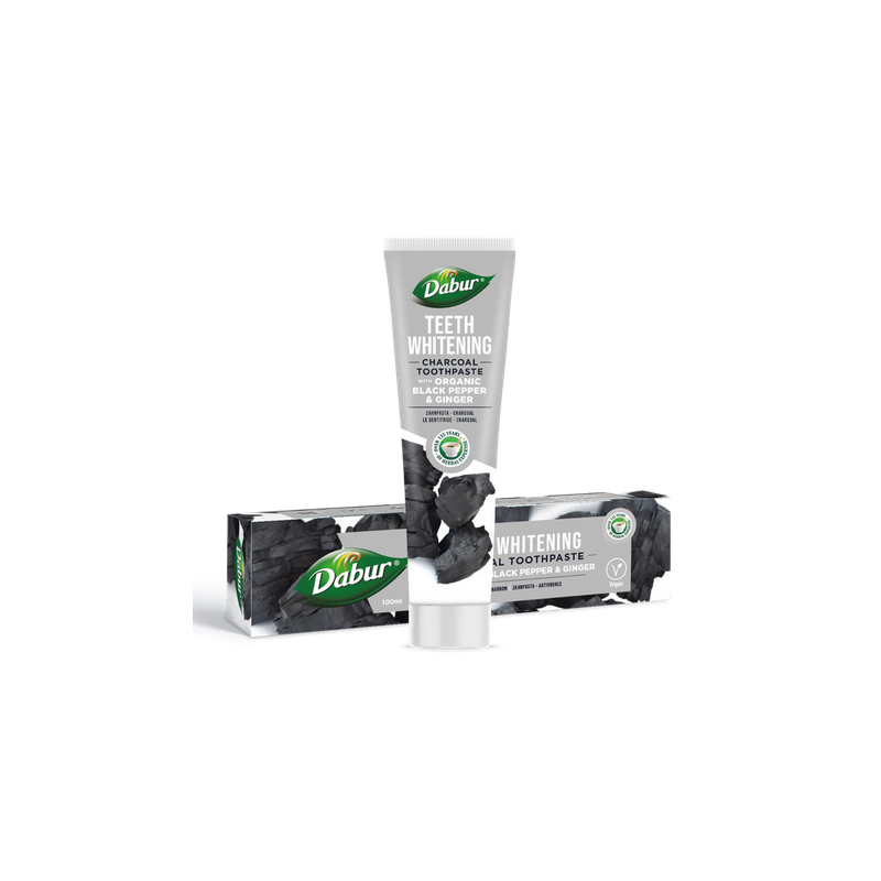PASTA DO ZĘBÓW WYBIELAJĄCA WĘGLOWA Z PIEPRZEM I IMBIREM 100 ml - DABUR