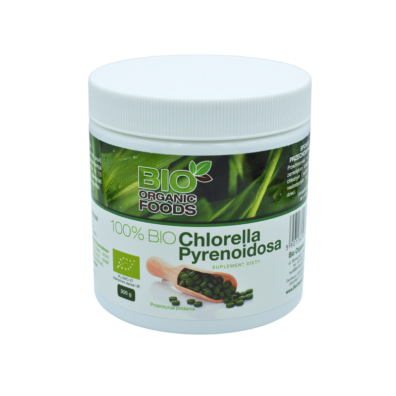 CHLORELLA PYRENOIDOSA BIO (250 mg) 1200 TABLETEK - BIO ORGANIC FOODS