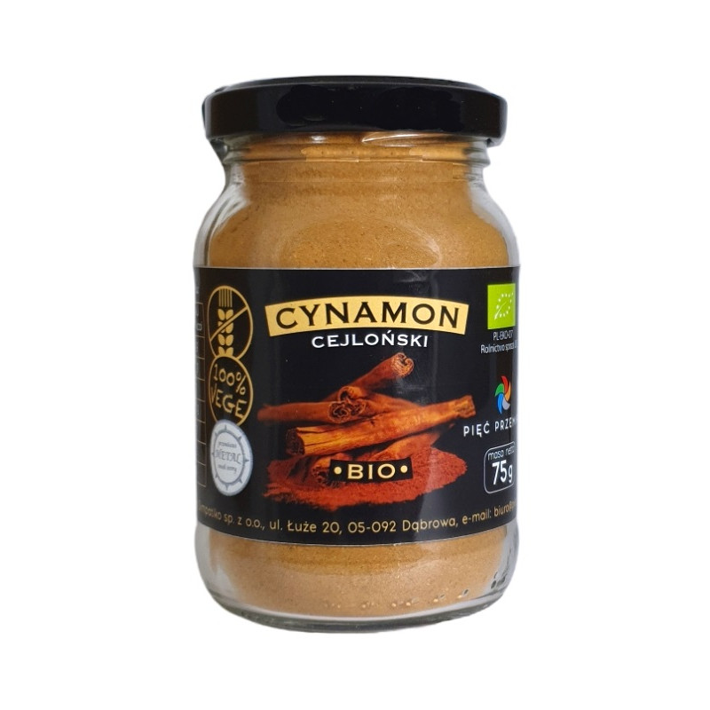 CYNAMON CEJLOŃSKI BEZGLUTENOWY BIO 75 g - PIĘĆ PRZEMIAN