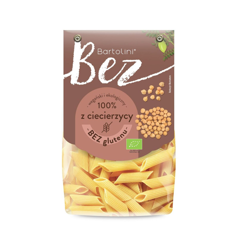 MAKARONY PROTEINOWY (Z CIECIERZYCY) PENNE BEZGLUTENOWY BIO 250 g - BARTOLINI