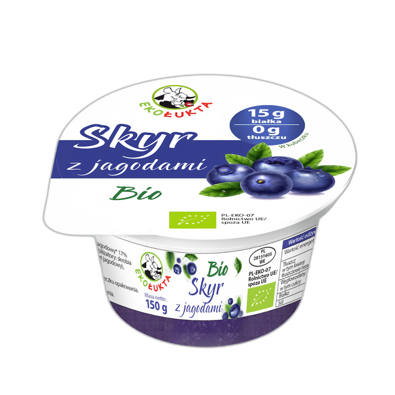 SKYR JOGURT TYPU ISLANDZKIEGO Z JAGODAMI BIO 150 g - EKO ŁUKTA