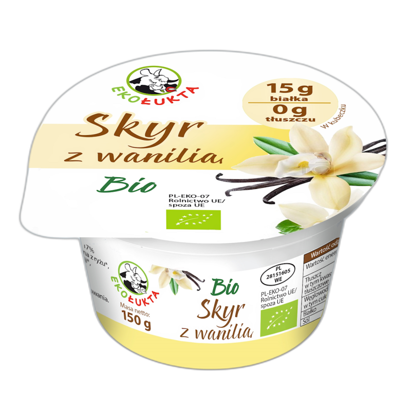 SKYR JOGURT TYPU ISLANDZKIEGO Z WANILIĄ BIO 150 g - EKO ŁUKTA