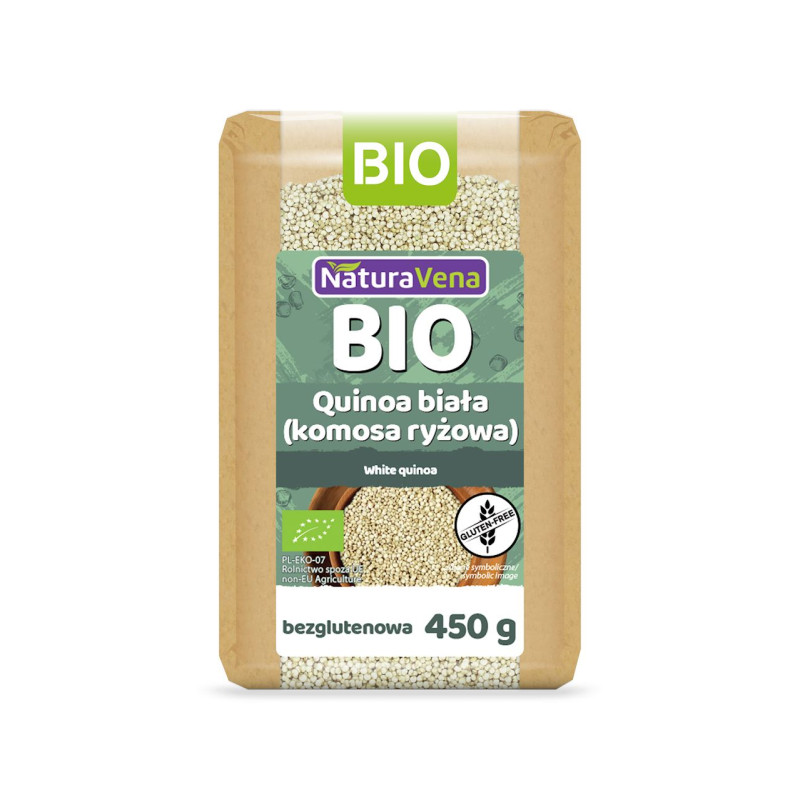 QUINOA BIAŁA (KOMOSA RYŻOWA) BEZGLUTENOWA BIO 450 g - NATURAVENA