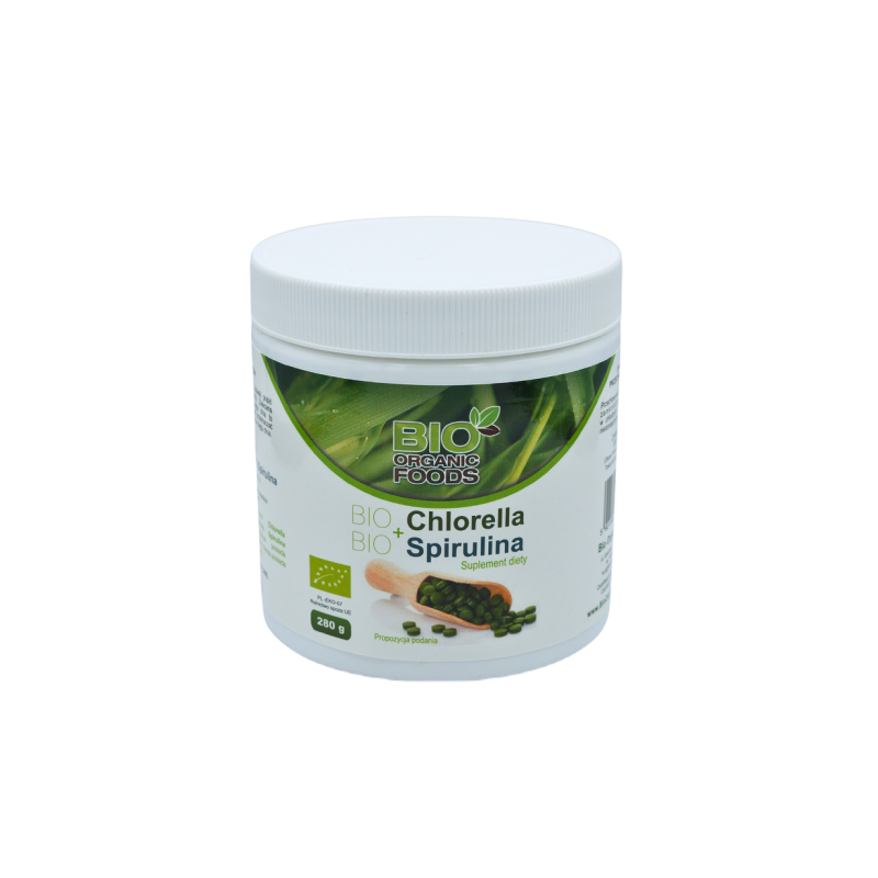 CHLORELLA PYRENOIDOSA + SPIRULINA BIO 700 TABLETEK - BIO ORGANIC FOODS