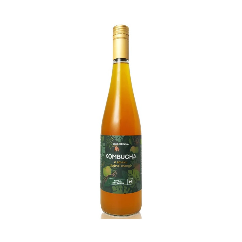 KOMBUCHA O SMAKU CYDRU I MANGO BIO 750 ml - DELIKATNA (ZAKWASOWNIA)
