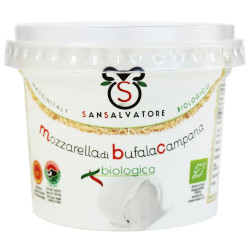 MOZZARELLA DI BUFALA (Z MLEKA BAWOLEGO) KULKA (W KUBECZKU) BIO 320 g (125 g) - BIOLOGICA