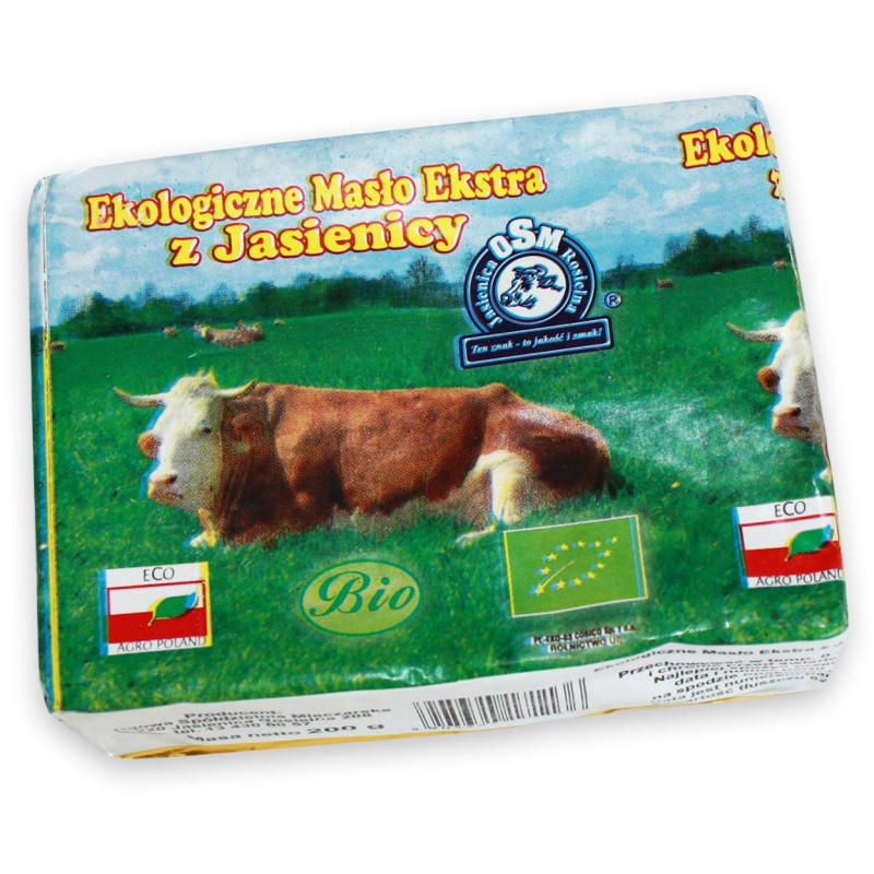 MASŁO EKSTRA KOSTKA (82 % TŁUSZCZU) BIO 200 g - JASIENICA