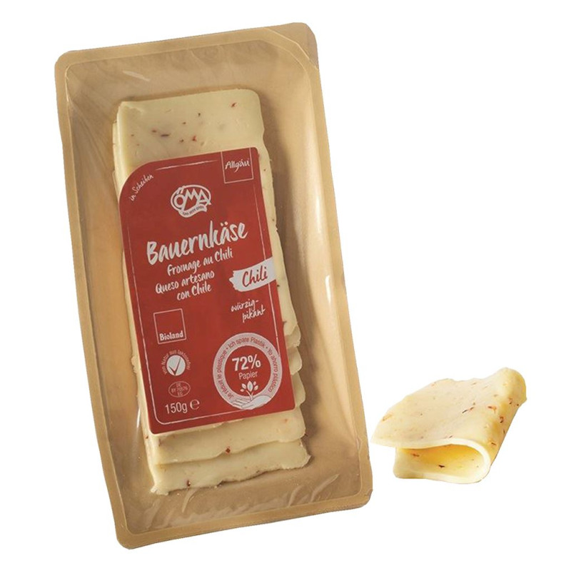 SER ŻÓŁTY Z CHILI PLASTRY BIO 150 g - OMA